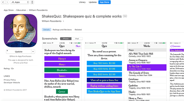 ShakesQuiz: Shakespeare quiz & complete work in the App Store
