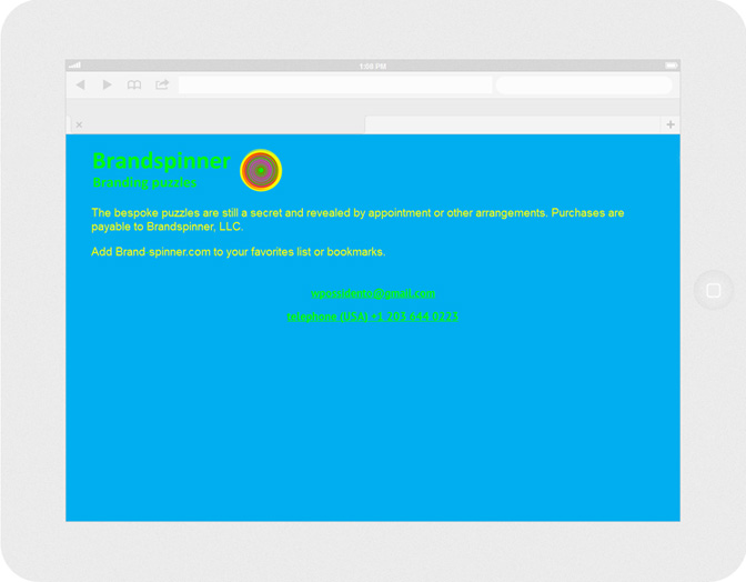 View of Brand-spinner.com on an iPad in landscape orientation