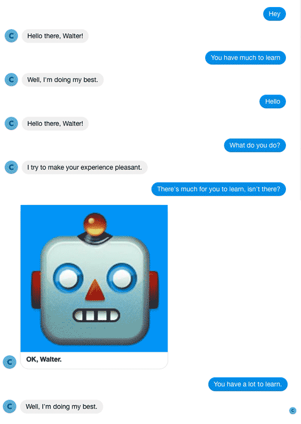 A Chatfuel chatbot on Facebook Messenger