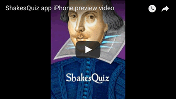 ShakesQuiz app iPhone preview video on YouTube
